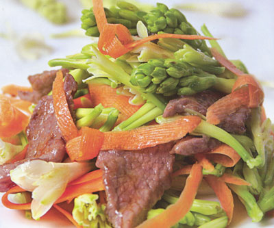 Hoa huệ xào thịt bò